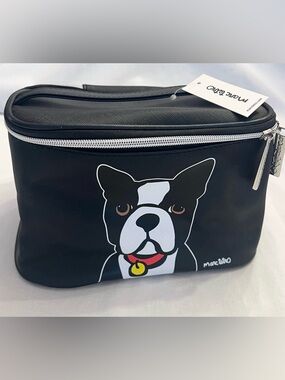 NWT Marc Tetro Black Boston Terrier Cosmetics Bag | Vegan